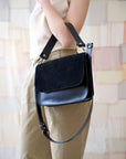 Astoria Suede Handbag in Black