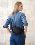 TOMMY leather bag with two handles - Black