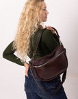 STELLA Leather Handbag - Brown & Cognac