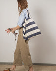 BEACH BAG - Reclaimed stripe canvas