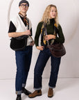 STELLA Leather Handbag - Brown & Cognac
