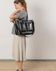 Black AMBER Spacious Everyday Handbag