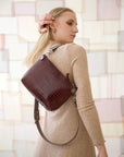 TOMMY leather bag with two handles - Crocodile pattern