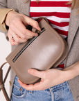 Small Leather Purse in Beige