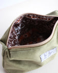 LORNA Makeup Bag - Olive Velvet