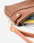 Camel Brown Leather Pouch Wallet