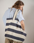 BEACH BAG - Reclaimed stripe canvas