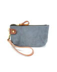 Grey Suede Unisex Pouch Wallet