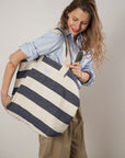BEACH BAG - Reclaimed stripe canvas