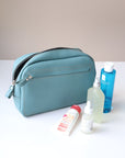 Turquoise Leather Toiletry Bag