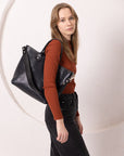 MIGLE Leather Handbag - Dark Denim