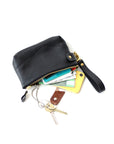 Unisex Black Pouch Wallet with Gold Details
