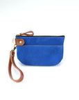 Blue Suede Pouch Wallet for Everyday Essentials