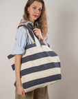 BEACH BAG - Reclaimed stripe canvas