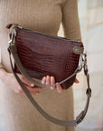 TOMMY leather bag with two handles - Crocodile pattern