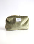 Olive Velvet Makeup Bag
