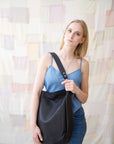 LULU Handbag with Front Pocket - Black