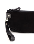 Black Suede Unisex Pouch Wallet