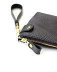 Unisex Black Pouch Wallet with Gold Details