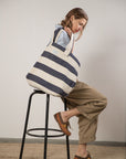 BEACH BAG - Reclaimed stripe canvas