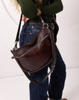 STELLA Leather Handbag - Brown & Cognac