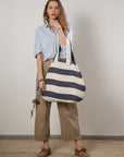 BEACH BAG - Reclaimed stripe canvas