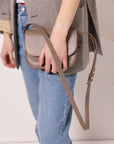 Small Leather Purse in Beige