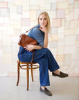Robin Leather Handbag in Ginger Brown