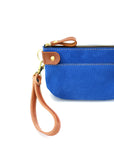 Blue Suede Pouch Wallet for Everyday Essentials
