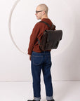 Chocolate Leather Backpack with Convertible Straps