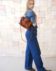 Robin Leather Handbag in Ginger Brown