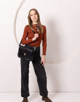 ASTORIA Handbag with Old-Fashioned Buckle - Black
