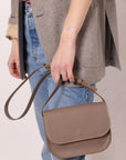 Small Leather Purse in Beige