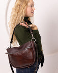 STELLA Leather Handbag - Brown & Cognac