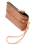 Camel Brown Leather Pouch Wallet