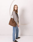 Cappuccino Leather Shoulder Handbag