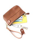 Camel Brown Leather Pouch Wallet