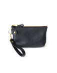 Unisex Black Pouch Wallet with Gold Details