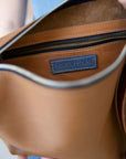 ROBIN Leather Handbag Large - Camel Brown
