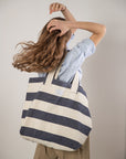 BEACH BAG - Reclaimed stripe canvas