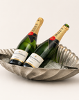 Clam Shell Champagne Ice Bucket & Silver Wine Cooler Bowl