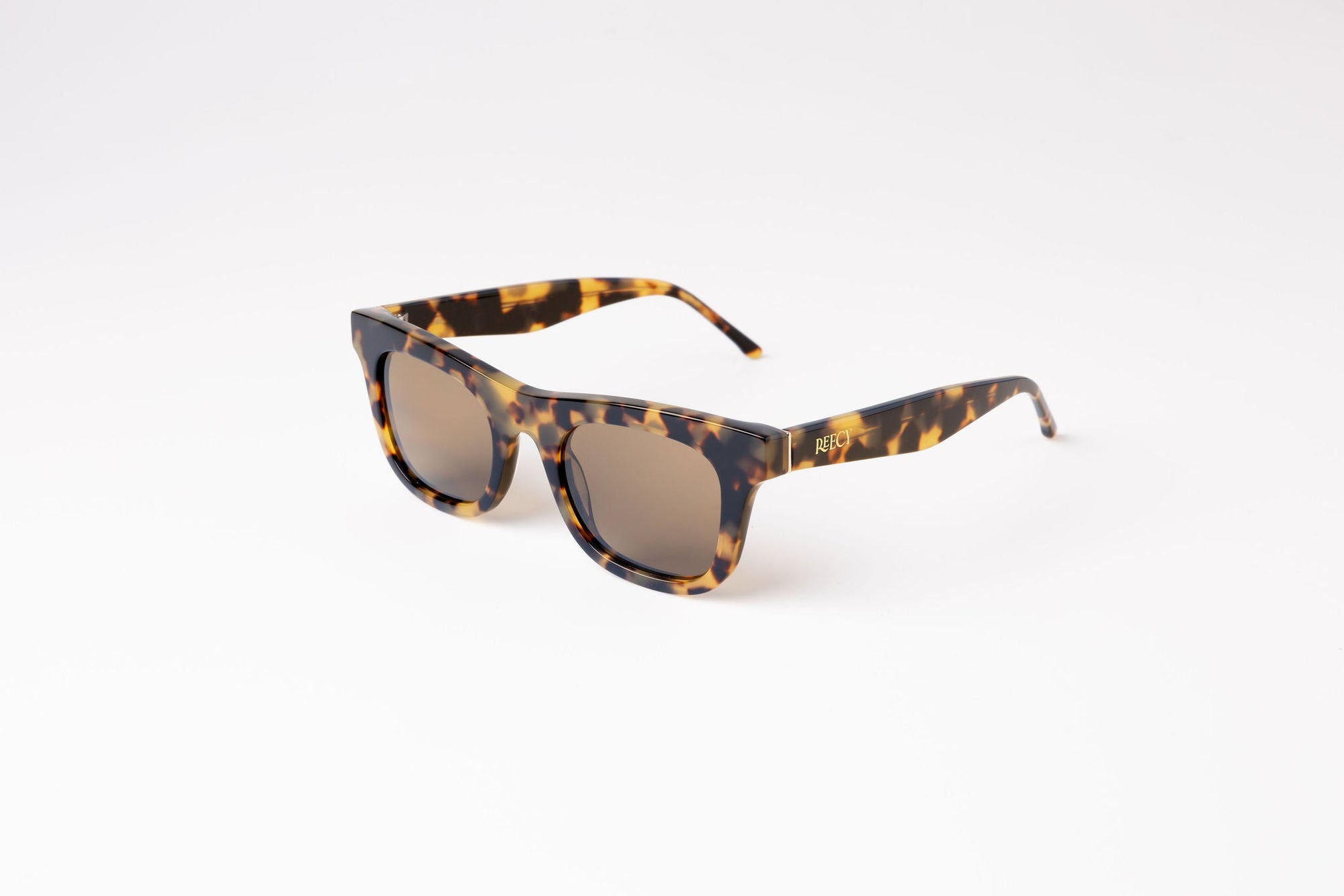 Classic Genderless Tortoiseshell Frame Sunglasses - Light Tan Lens & UV Protection by Reecy at brixbailey.com
