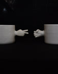 Gesture Ceramic Cups– Handmade Porcelain Coffee Cup (Rock-Paper- Scissors set)