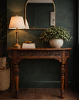Antique Carved Oak Side Table Console Table Hall Table Drawer Desk Furniture