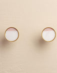 Sarika White Stone Brass Drawer Knobs