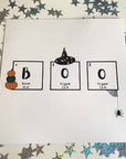 Boo spooky Halloween science chemistry periodic table art print