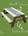 Premium 2-in-1 Sensory Play and Picnic Bench for Kids, Durable Pine Wood Outdoor Table with Removable Trays for Sand, Water, and Rice Play by Vincabel's Playground at brixbailey.com