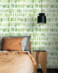 Green Watercolor Brushstroke Pattern Wallpaper