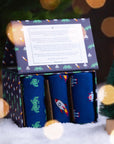 Outer Space Sock Box - 3 Pairs of Bamboo Socks (His)