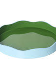 Allegra Round Wiggle Tray in Green and Blue
